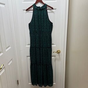 J. Crew Halter Maxi Dress in Forest Green